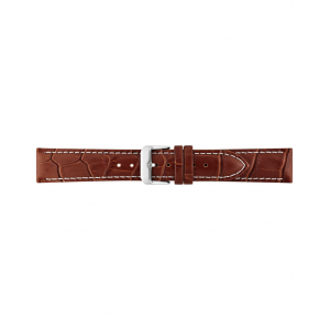 Alligator print calf leather strap, mat. With strong case and buckle connection, stitched loop and stainless steel buckle. This strap has soft leather lining and is super flexible. White stitching - 208731