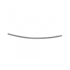 Zilver gerhodineerd omega collier 45 cm dikte 1,5 mm met karabijnhaak - 213726