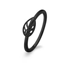 SPIRIT ICONS, ring zilver geoxydeerd, Leaf - 210139