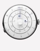 Klokers horloge met zwitsers uurwerk, serie Klok-01 / 44 mm , witte wijzerplaat met blauwe accenten - 212990