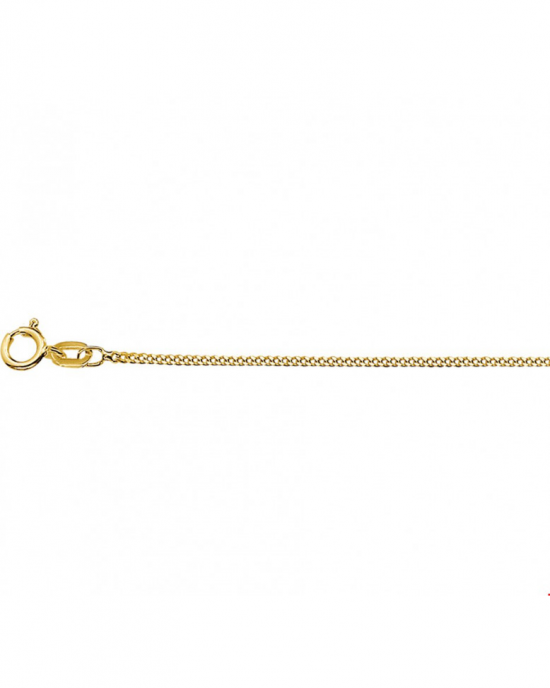 9 karaat geel gourmetschakel collier op 50 cm, karabijnhaak 1,2 mm dikte - 210279