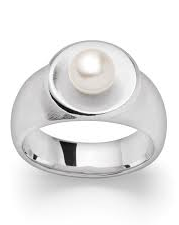 bastian Zilveren ring met cultivé parel, mat-poli - 210334