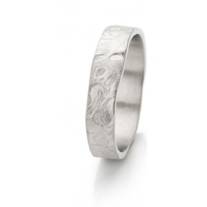 14 krt witgouden Ines Bouwen voorbeeldring ring handgesmeed, model 59_6, ca 5 mm breed - 213267