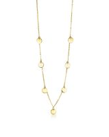 14 Karaats Geelgouden fantasie Zinzi collier met 7 ronde plaatjes eraan, 43-45 cm - 213005