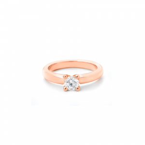 14 krt bicolor rosé-witgouden R&C fantasie solitair groeibriljant ring 82M waarin 0.10 ct briljant geslepen diamant Si/R - 210546