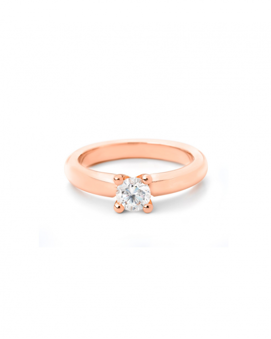 14 krt bicolor rosé-witgouden R&C fantasie solitair groeibriljant ring 82M waarin 0.10 ct briljant geslepen diamant Si/R - 210546