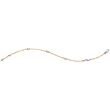 14 krt bicolor gouden ( geel-wit ) MONZARIO armband fantasieschakel 1188A BIC 18,5 cm, voorzien van karabijnhaak - 210622