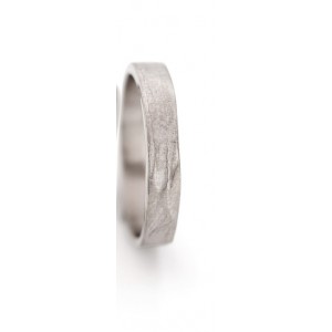 18 krt witgouden Ines Bouwen ring handgesmeed, model 1_6, ca 4 mm breed - 213263