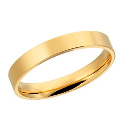 14 krt geelgouden Aller Spanninga partnerring, model 414 AS in 4 mm x 1,6 mm, gepolijst met ringmaat 20,5 - 213144