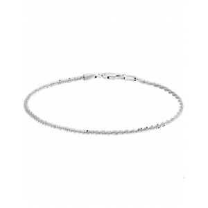 zilveren fantasieschakel armbandje 19 cm " gedraaide schakel " - 210641