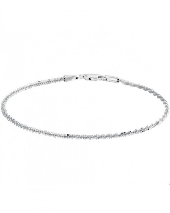 zilveren fantasieschakel armbandje 19 cm " gedraaide schakel " - 210641