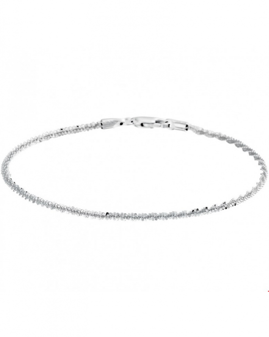 zilveren fantasieschakel armbandje 19 cm " gedraaide schakel " - 210641