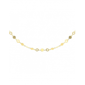 zilveren gold plated fantasie schakel collier, 40 + 4 cm en geen garantie op de plating - 210675