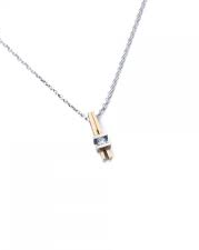 14 krt bicolor gouden Spring by R&C hanger model 95, verfraaid met 1 x 0.02 crt briljant geslepen diamant P/W - 214641