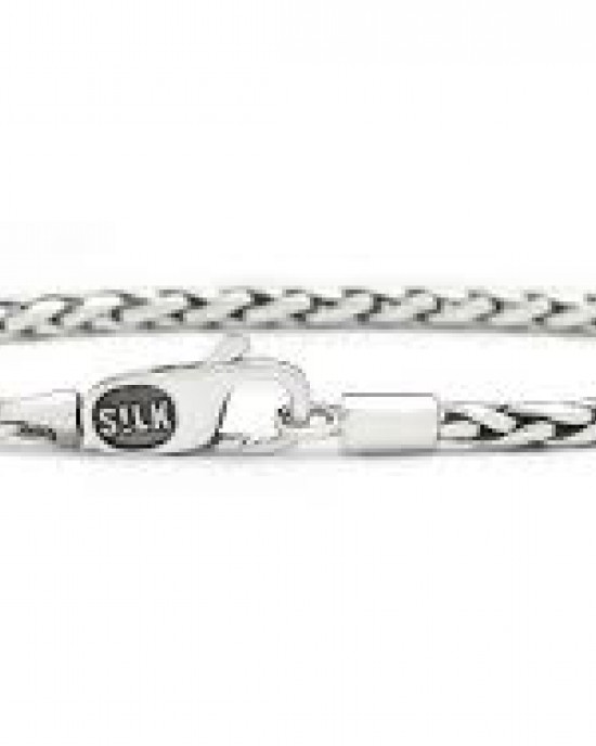 Silk armband, geoxydeerd zilver met karabijnhaak ; model 149 19 cm - 210926