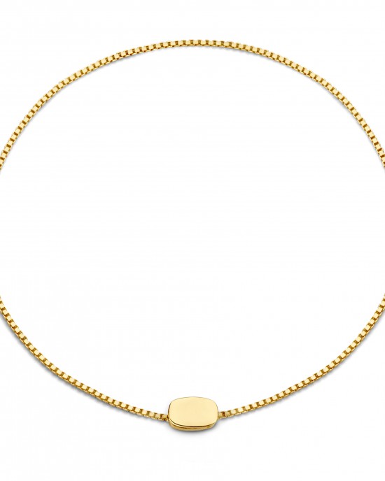 14 krt geelgouden armband " Forever Locked Oval by Cest Moi " , gladde ovale tussenstuk en sluiting, lengte 16 cm - 214398