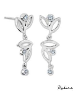 zilveren Rabinovich zilveren oorhaken , voorzien van blauwe topaas stenen - 211071