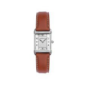 Michel Herbelin horloge " Art Deco " zwitsers uurwerk; stalen kast + lederen band + saffierglas - 211100