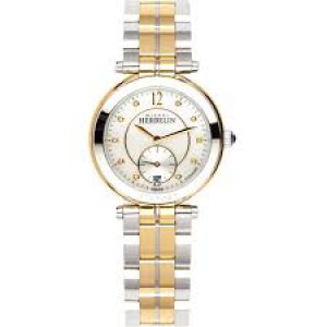 Michel Herbelin horloge " Newport Classics " zwitsers uurwerk; bicolor stalen kast + band, saffierglas + parelmoer + briljant, 5 atm WD - 211101