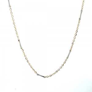 MONZARIO 14 karaats geel- en witgouden fantasieschakel collier op 45 cm, model 1187c - 211082