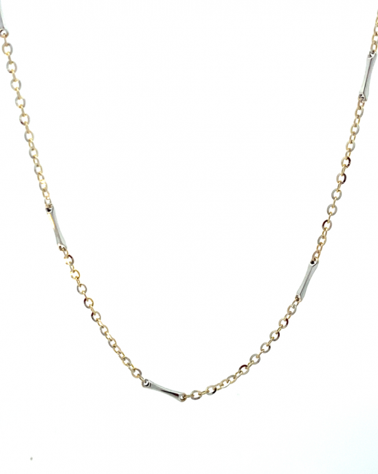 MONZARIO 14 karaats geel- en witgouden fantasieschakel collier op 45 cm, model 1187c - 211082