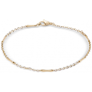 14 karaats geel- en witgouden Monzario fantasieschakel armband, model 1187a, lengte is 18,5 cm en voorzien van een karabijnhaak - 211119