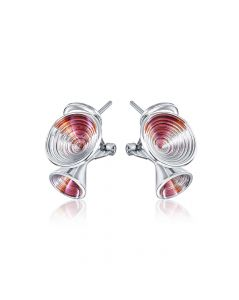 zilveren Daniel Vior stekerclips gerhodineerd, model Conus 4471 verfraaid met blauw en groen emaille - 213042