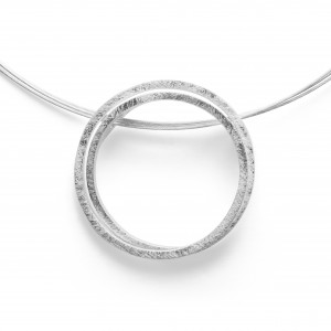 bastian Zilveren hanger, gematteerde cirkels - 211221