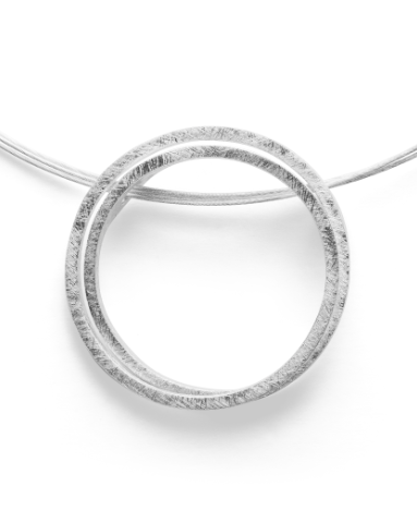 bastian Zilveren hanger, gematteerde cirkels - 211221