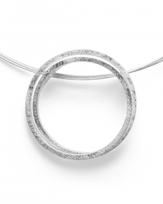 bastian Zilveren hanger, gematteerde cirkels - 211221