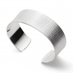 Bastian zilveren klemarmband, in lijnen gematteerd - 211227