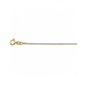 14 krt geelgouden gourmet lengte collier + veerring , 41 + 4 cm x 1 mm - 213295