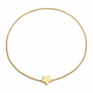 14 krt geelgouden armband " Forever Locked Star by Cest Moi "  gladde stervormig tussenstuk en sluiting, lengte 16 cm - 214409