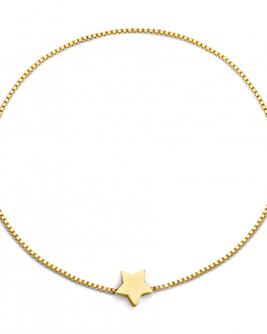 14 krt geelgouden armband " Forever Locked Star by Cest Moi "  gladde stervormig tussenstuk en sluiting, lengte 16 cm - 214409