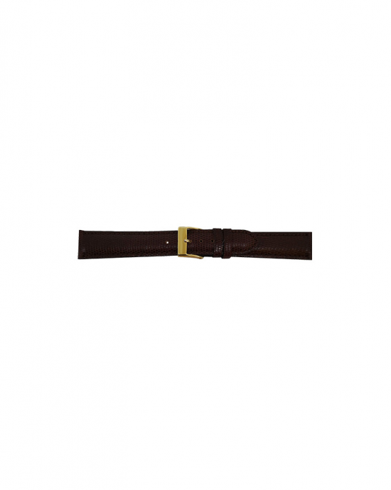 Calf leather strap with fine lizard print and nubuck lining. This semi padded strap is soft and has a stainless steel buckle. - 212597