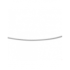 Zilveren ronde omega collier, 42 + 3 cm , dikte 1,25 mm - 211703