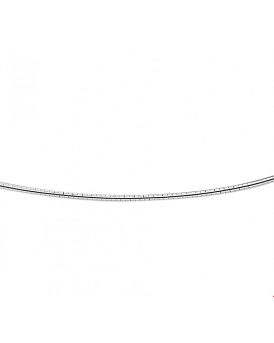Zilveren ronde omega collier, 42 + 3 cm , dikte 1,25 mm - 211703