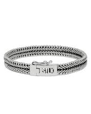 Zilveren Silk armband,deels geoxydeerd met insteekveer en veiligheidsachtje, model 235 op 18 cm - 211856