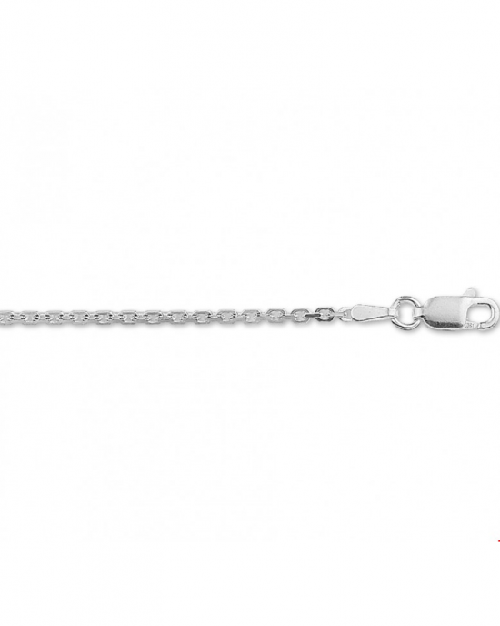 zilveren gerhodineerd lengtecollier, ankerschakel op 41 + 4 cm x 1,4 mm - 211926