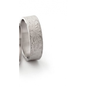Ines Bouwen 14 karaats handgemaakte witgoudkleurige voorbeeldring Model 049-8, ca 6,5 mm breed - 213174
