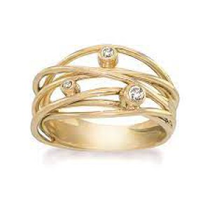 Zilveren Rabinovich fantasie Ring " Sparkling Dream " geel verguld, meerdere draden en verfraaid met topaas, 70303306 - 212041