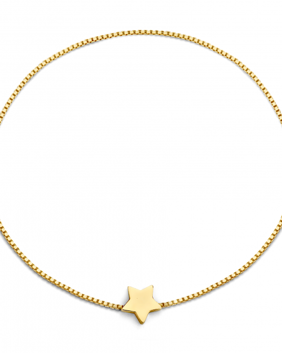 14 krt geelgouden armband " Forever Locked Star by Cest Moi "  gladde stervormig tussenstuk en sluiting, lengte 18 cm - 214411