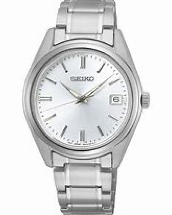 stalen Seiko horloge, 100 m WD , zilverkleurige wijzerplaat en voorzien van saffier glas - 212344