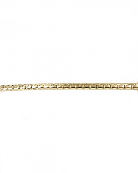 14 krt geelgouden Monzario fantasieschakel armband met insteekveer en 2 veiligheidsachtjes, lengte is 19 cm en breedte ca 4,8 mmabijnhaak, 20 cm model 939A - 213094