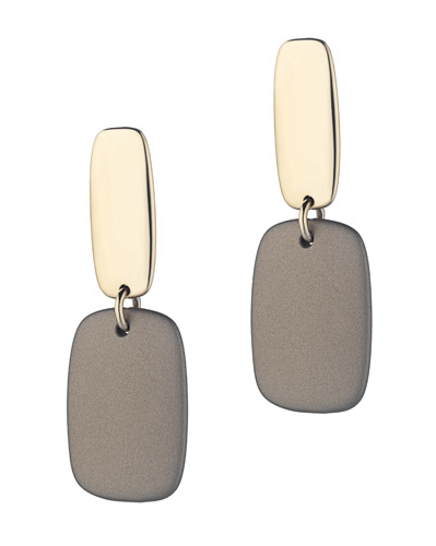 Marcello Pane oorsieraden zilver geel verguld met olijfkleurig gevulkaniseerd rubber - 212440