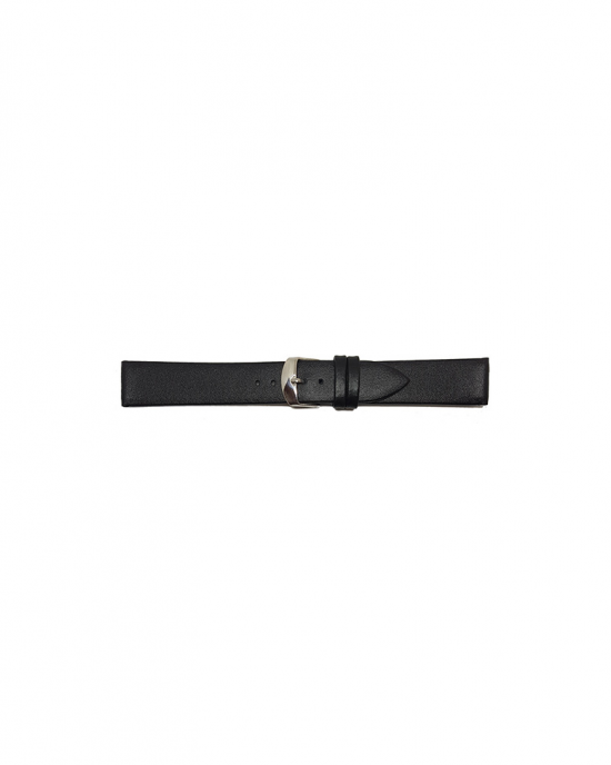 Plain soft calf leather watch strap with stainless steel buckle and soft nubuck lining. - 212592