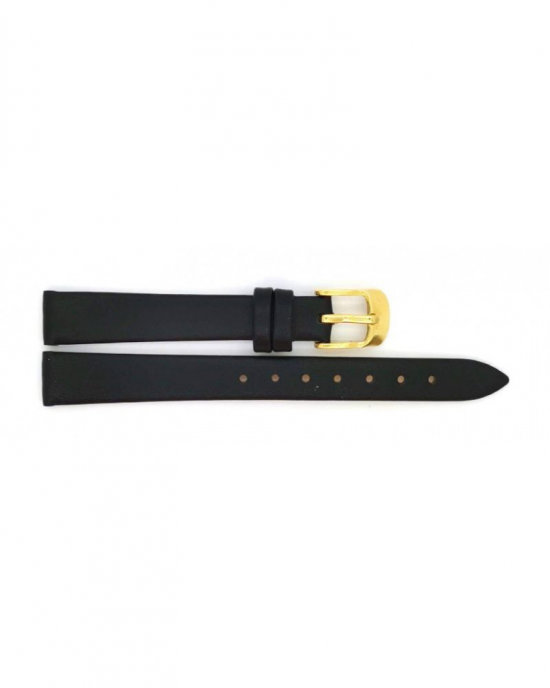 Plain soft calf leather watch strap with stainless steel buckle and soft nubuck lining. - 212592