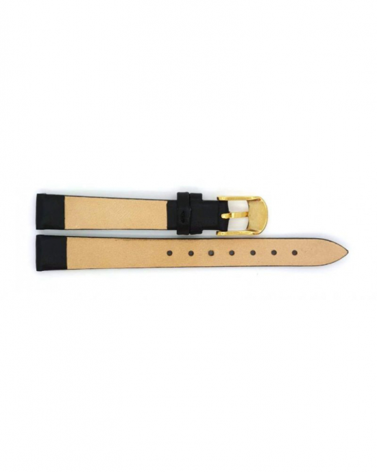 Plain soft calf leather watch strap with stainless steel buckle and soft nubuck lining. - 212592