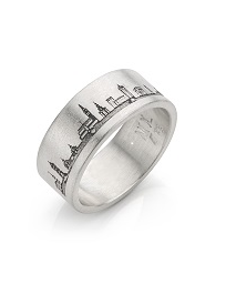 Zilveren Breda Skyline Ring by Nol met de hand gesmeed, uitgevoerd in 935/000 Argentium - 212682