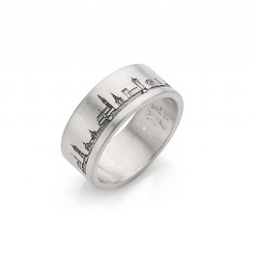 Zilveren Breda Skyline Ring by Nol met de hand gesmeed, uitgevoerd in 935/000 Argentium - 212682